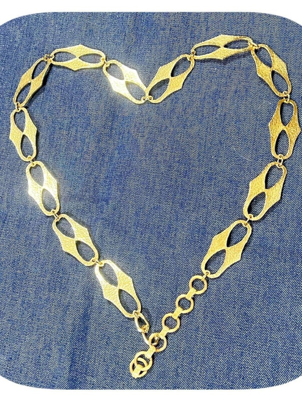 Golden Spiked Metal Chain Waist Belt Naval Traditional Flash Style 40”